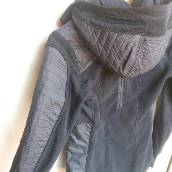 LULULEMON | 'Fleecy keen' Black Fleece Jacket  ZIp Up Fleece Removable Hood 4 - Picture 13 of 15